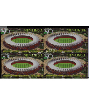 India 2010 Xix Common Wealth Games Jawahar Lal Nehru Stadium Mnh Block Of 4 Stamp
