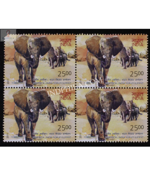 India 2011 2nda Frica India Forum Summit 2011 African Elephant Mnh Block Of 4 Stamp