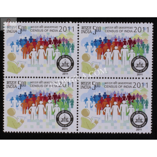 India 2011 Census Of India 2011 Mnh Block Of 4 Stamp