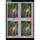 India 2011 Childrens Day Standing Tiger Mnh Block Of 4 Stamp