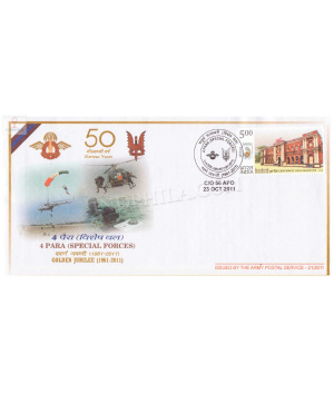 India 2011 Golden Jubilee Of 4 Para Special Forces Army Postal Cover