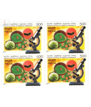 India 2011 Indian Council Of Medical Research Mnh Block Of 4 Stamp