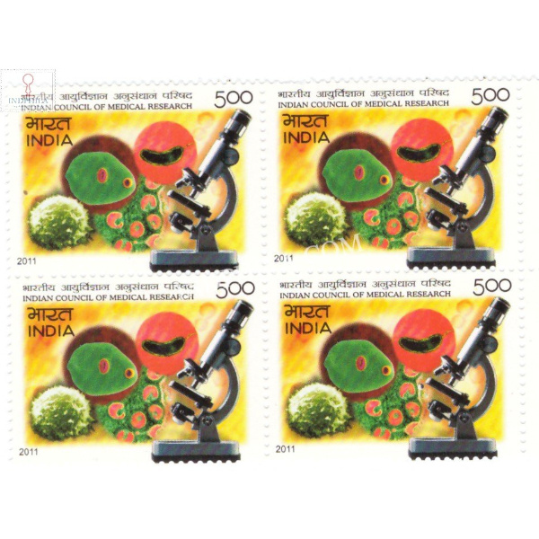 India 2011 Indian Council Of Medical Research Mnh Block Of 4 Stamp