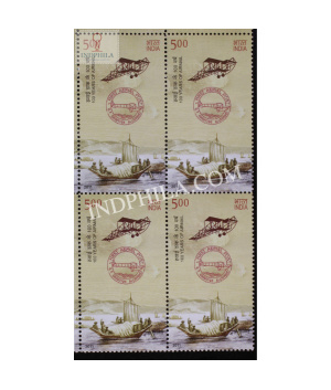 India 2011 Indipex 2011 100 Years Of Air Mail Flight Over Yamuna Mnh Block Of 4 Stamp