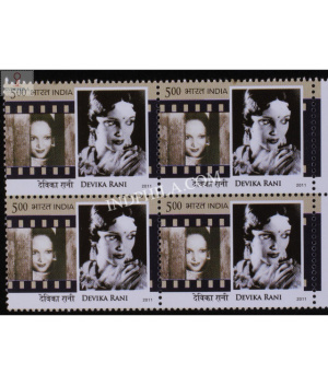 India 2011 Legendary Heroines Of Indian Cinema Devika Rani Mnh Block Of 4 Stamp