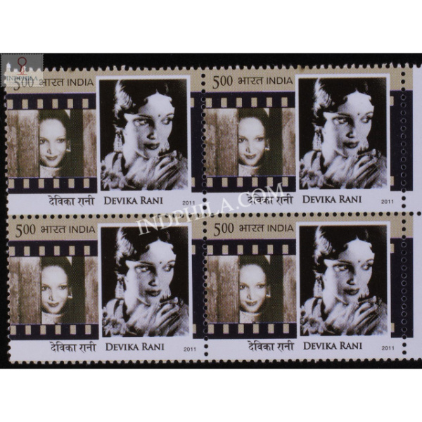 India 2011 Legendary Heroines Of Indian Cinema Devika Rani Mnh Block Of 4 Stamp