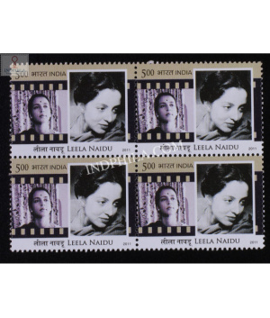 India 2011 Legendary Heroines Of Indian Cinema Leela Naidu Mnh Block Of 4 Stamp