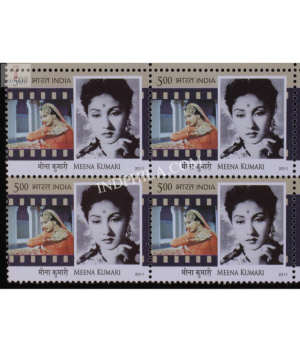 India 2011 Legendary Heroines Of Indian Cinema Meena Kumari Mnh Block Of 4 Stamp