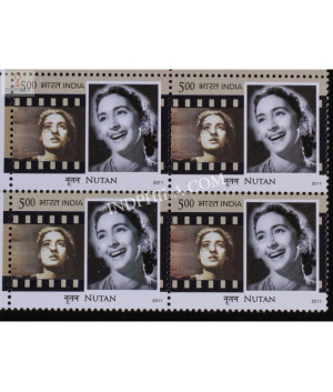 India 2011 Legendary Heroines Of Indian Cinema Nutan Mnh Block Of 4 Stamp