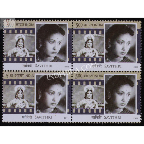 India 2011 Legendary Heroines Of Indian Cinema Savithri Mnh Block Of 4 Stamp