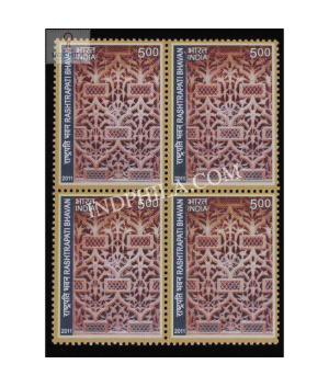 India 2011 Rashtrapati Bhavan Mughal Jallies Mnh Block Of 4 Stamp