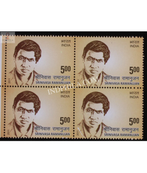 India 2011 Srinivasa Ramanujan Mnh Block Of 4 Stamp