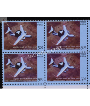 India 2012 Defence Theme Induction Of Awacs Mnh Block Of 4 Stamp