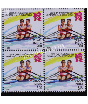 India 2012 Xxx Olympics Games Rowing Mnh Block Of 4 Stamp
