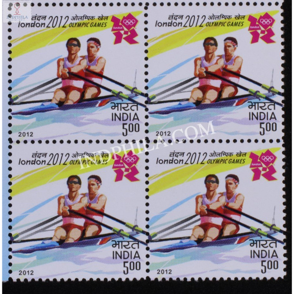 India 2012 Xxx Olympics Games Rowing Mnh Block Of 4 Stamp