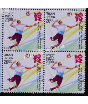 India 2012 Xxx Olympics Games Volleyball Mnh Block Of 4 Stamp