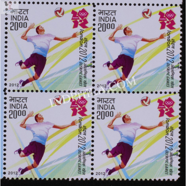 India 2012 Xxx Olympics Games Volleyball Mnh Block Of 4 Stamp