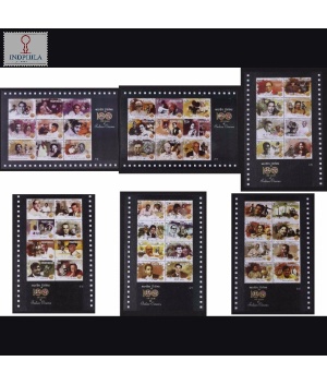 India 2013 100 Years Of Cinema Set Of 6 Mnh Sheetlet