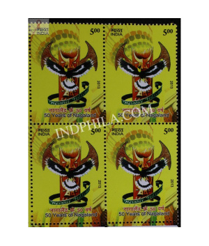 India 2013 50 Years Of Nagaland Mnh Block Of 4 Stamp
