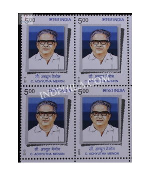 India 2013 C Achyutha Menon Mnh Block Of 4 Stamp