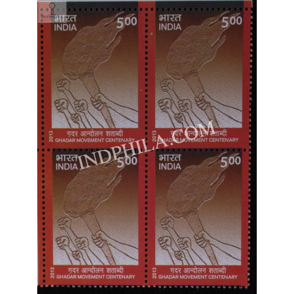 India 2013 Centenary Of Ghadar Party Mnh Block Of 4 Stamp