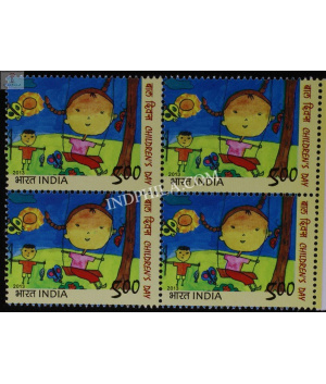 India 2013 Childrens Day Mnh Block Of 4 Stamp