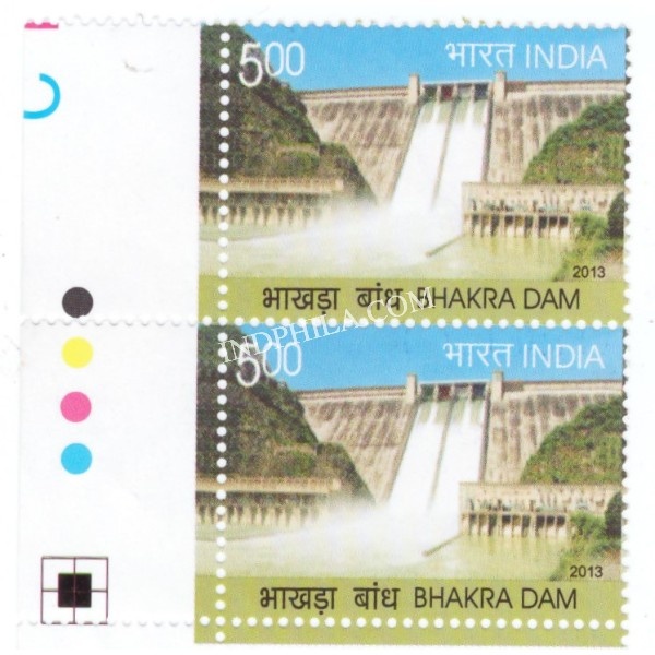India 2013 Golden Jubilee Of Bhakradam Mnh Strip Of 2 Traffic Light Stamp