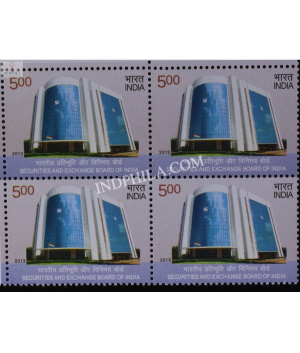 India 2013 Security And Exchange Board Of India Sebi Mnh Block Of 4 Stamp