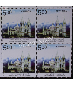India 2013 Shrine Basilica Vailankanni Mnh Block Of 4 Stamp