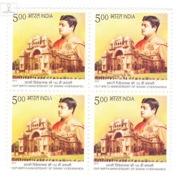 India 2013 Swami Vivekananda S4 Mnh Block Of 4 Stamp