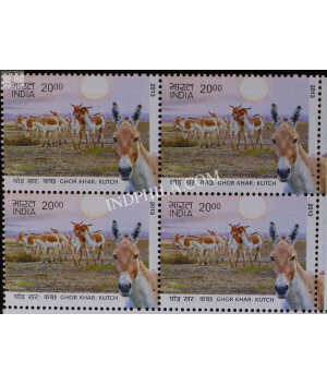 India 2013 Wild Asses Of Kutchh And Ladakh Ghor Kharkutch Asses Mnh Block Of 4 Stamp