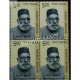 India 2014 Hasrat Mohani Mnh Block Of 4 Stamp