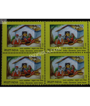 India 2014 India Slovenia Joint Issue S2 Mnh Block Of 4 Stamp