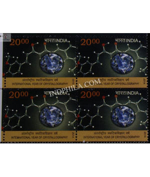 India 2014 International Year Of Crystallography Mnh Block Of 4 Stamp
