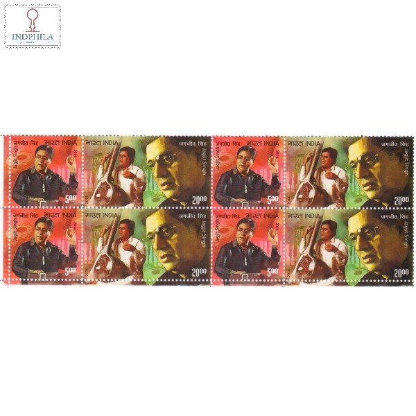 India 2014 Jagjit Singh Mnh Setenant Block Of 4 Stamp