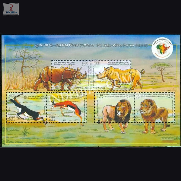 India 2015 3rd India Africa Forum Summit Mnh Miniature Sheet