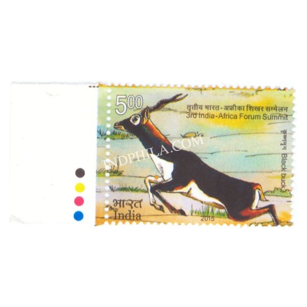 India 2015 3rd India Africa Forum Summit Black Buck Mnh Single Traffic Light Stamp