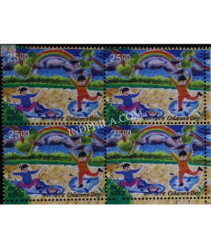 India 2015 Childrens Day S2 Mnh Block Of 4 Stamp