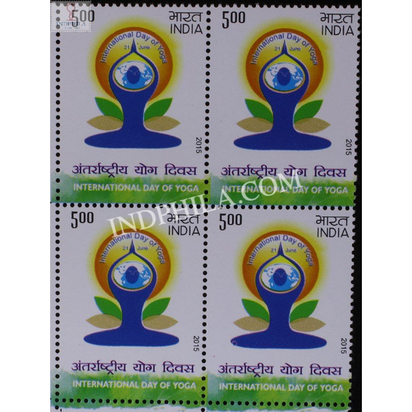 India 2015 International Yoga Day Mnh Block Of 4 Stamp