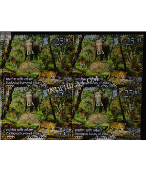 India 2015 Zoological Survey Of India S2 Mnh Block Of 4 Stamp