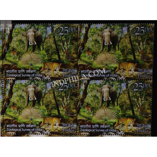 India 2015 Zoological Survey Of India S2 Mnh Block Of 4 Stamp