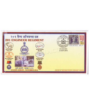 India 2016 201 Engineer Regiment Army Postal Cover