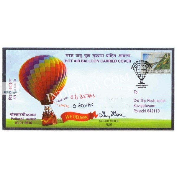 India 2016 Carried Cover Of Hot Air Balloon