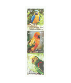 India 2016 Exotic Birds Mnh Setenant Vertical Strip
