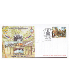 India 2016 Presidents Colours Presentation 28 Equipment Depot Air Force Army Postal Cover