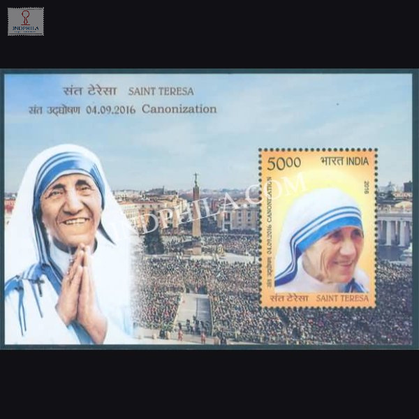 India 2016 Saint Teresa Mnh Miniature Sheet