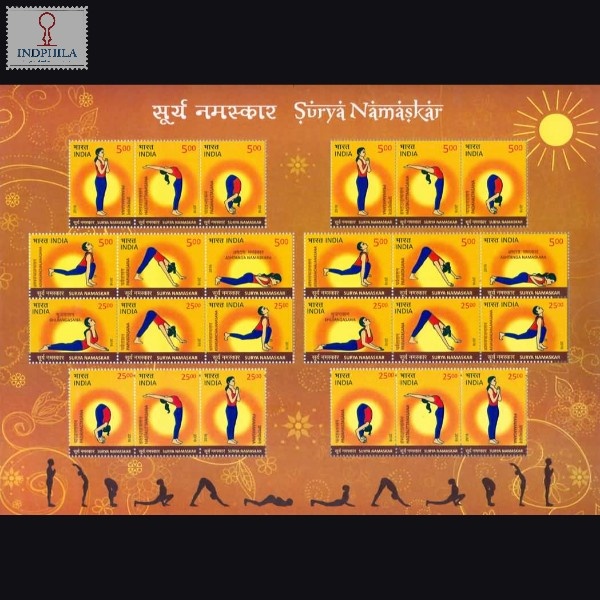 India 2016 Surya Namaska Mnh Sheetlet