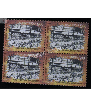 India 2017 1942 Freedom Movement S2 Mnh Block Of 4 Stamp