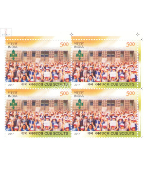 India 2017 Cub Scouts Mnh Block Of 4 Stamp