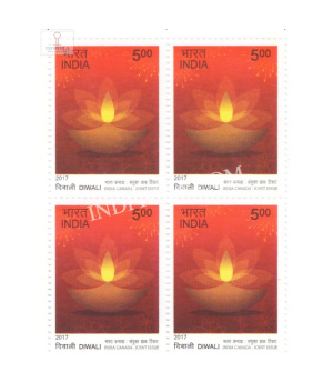 India 2017 Diwali India Canada Joint Issue S1 Mnh Block Of 4 Stamp
